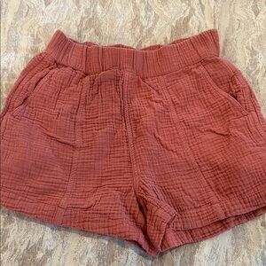 Madewell Women's Textured Shorts in Rust